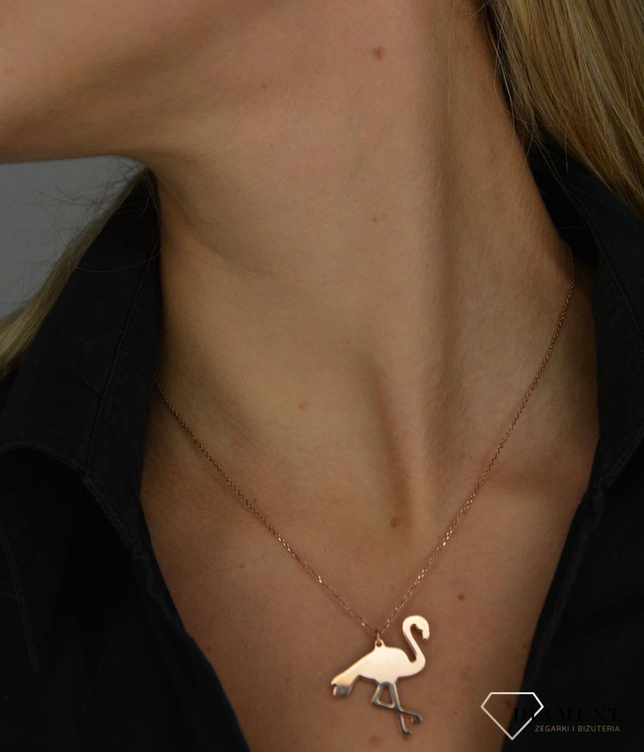 Naszyjnik srebrny pokryty różowym złotem flaming Dall'Acqua C RM 18762 R.jpg